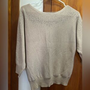 Chic Tan Sweater with Subtle Sparkle